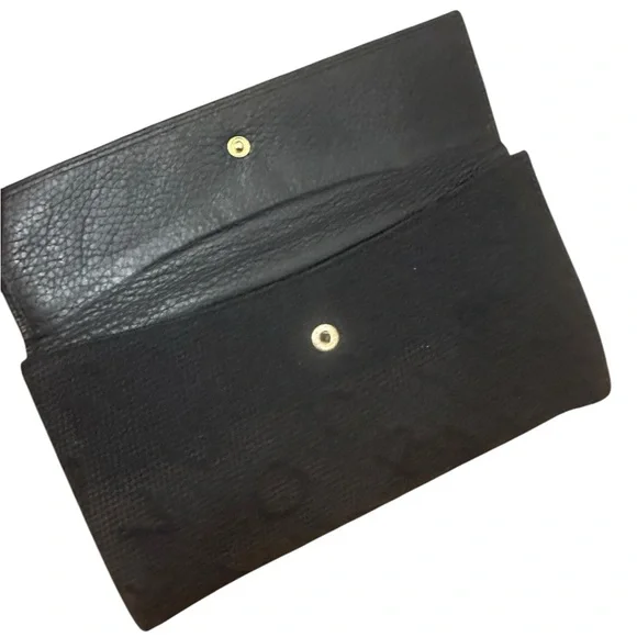 Bvlgari Black Canvas and Leather Long Wallet
